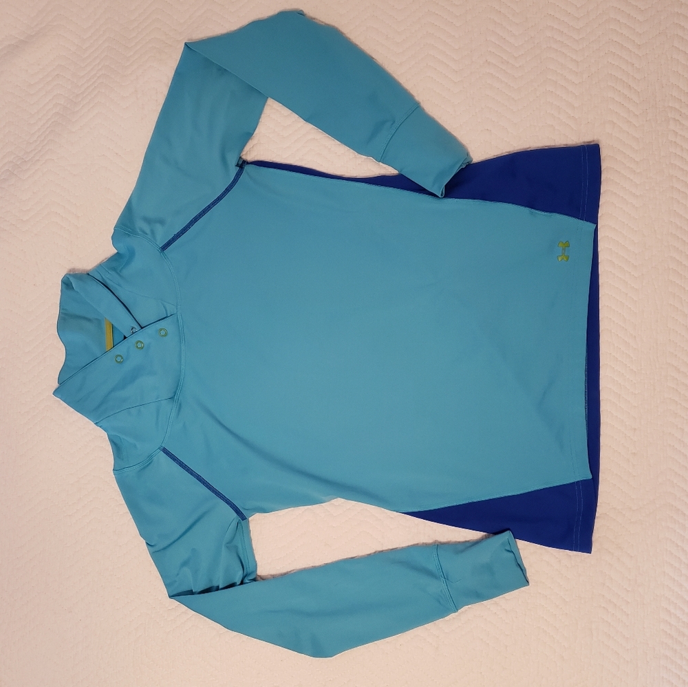 Under Armour Aqua Blue Snap Pull Over L